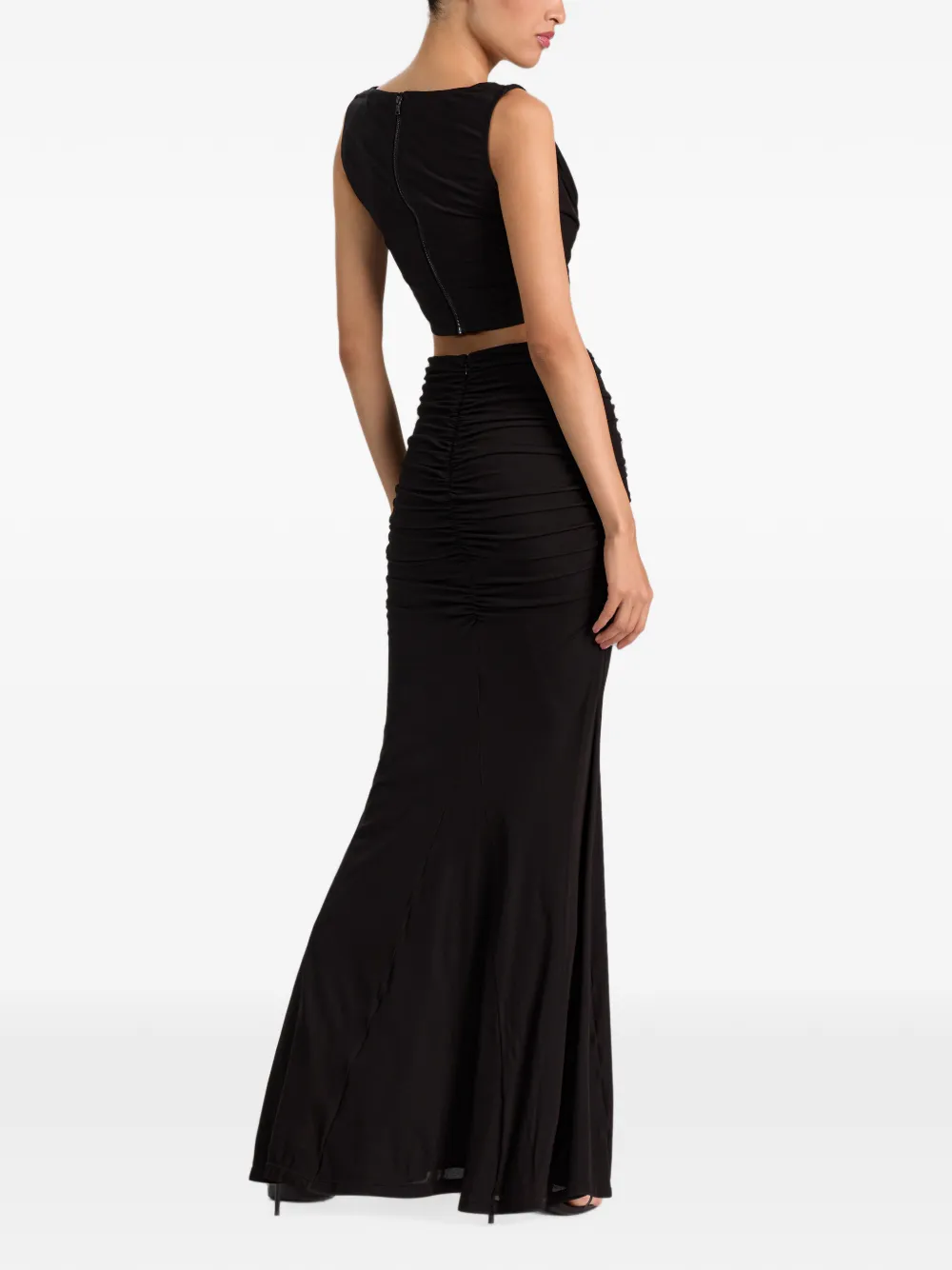 alice + olivia Shannon maxi-rok met ruches Zwart
