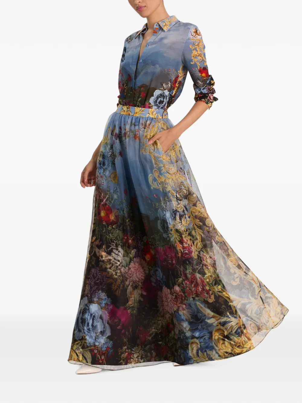 Dixie floral-print silk maxi skirt, image 4 of 7