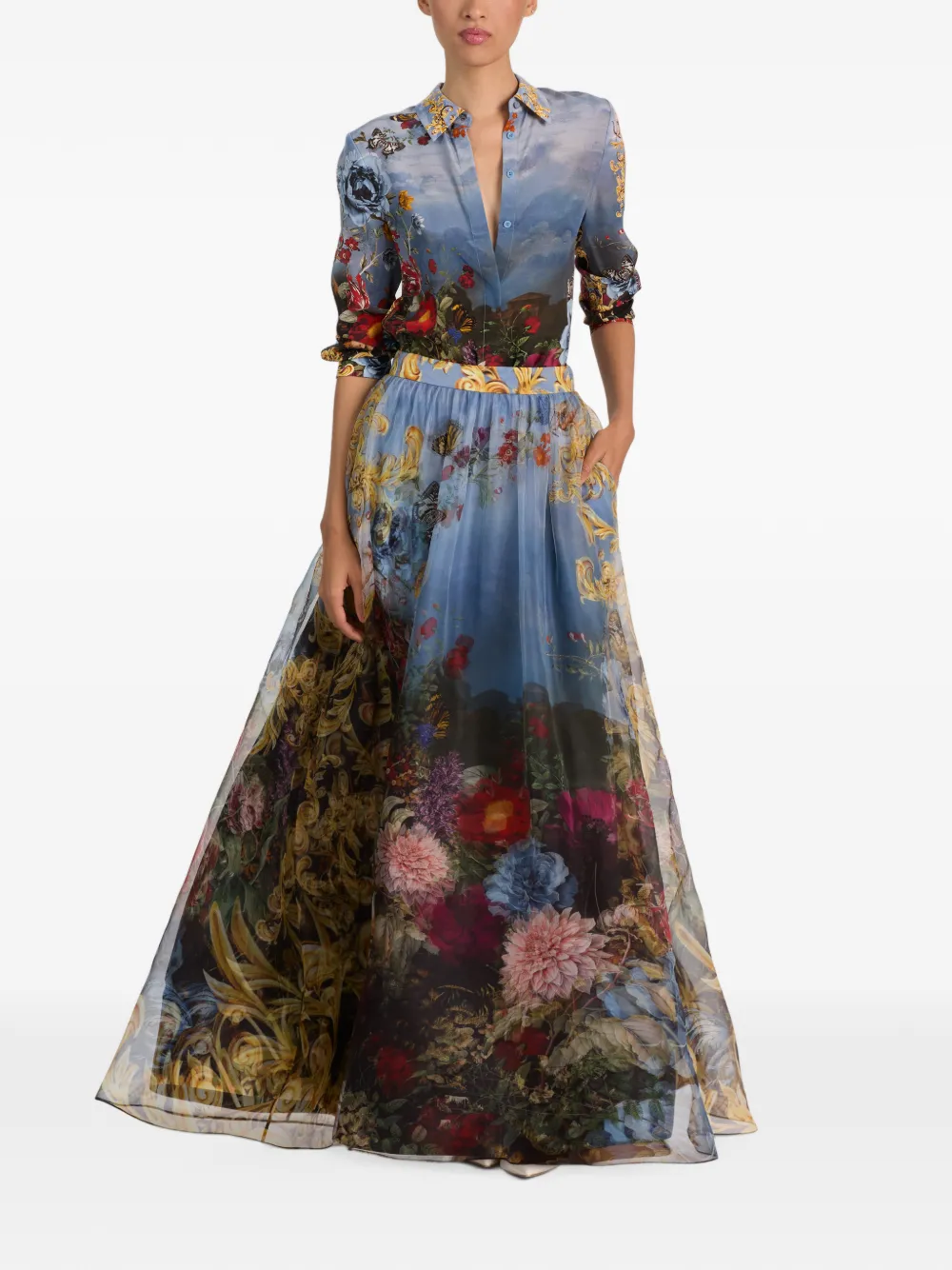 Dixie floral-print silk maxi skirt, image 3 of 7