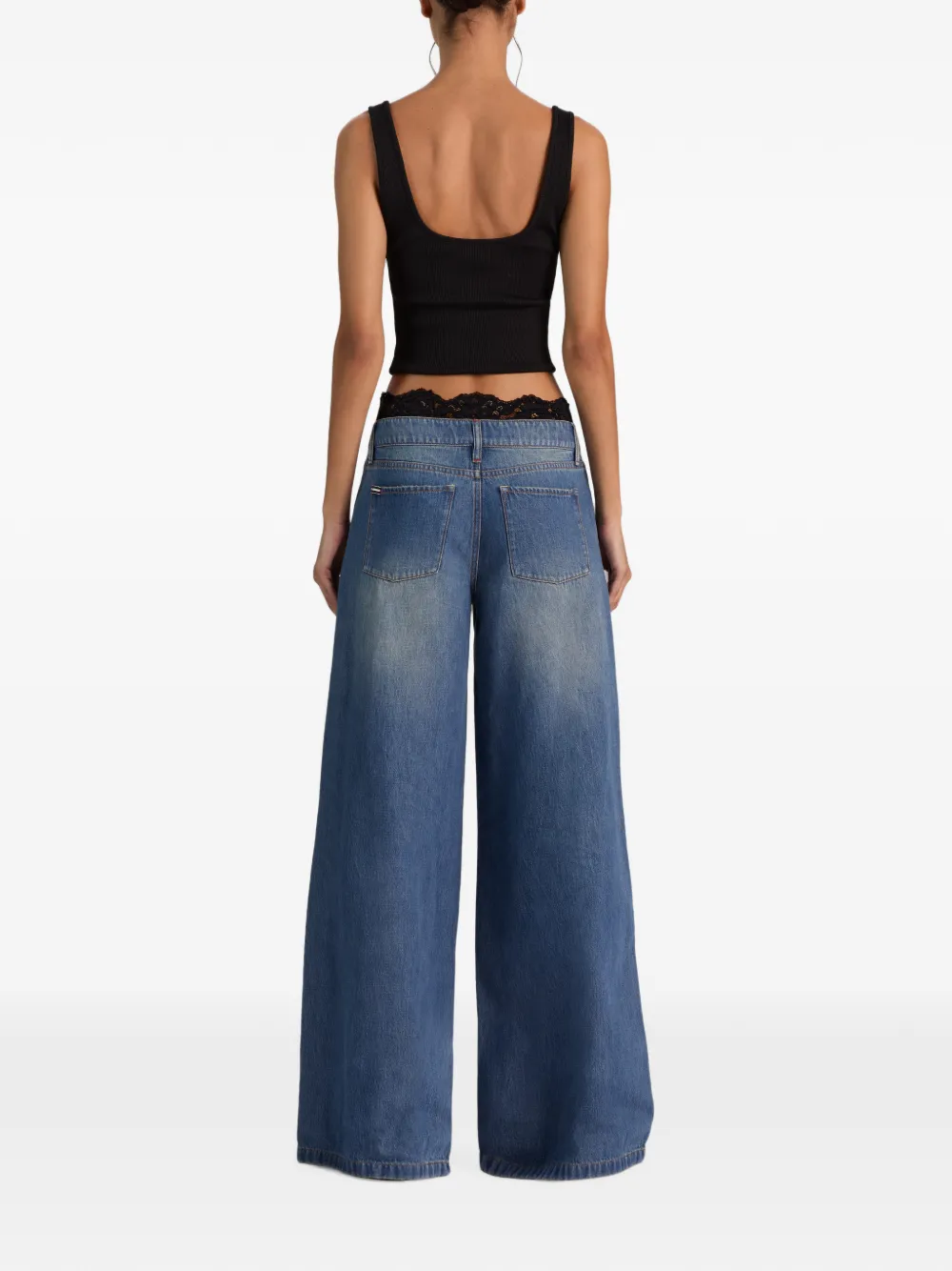 alice + olivia Ian jeans met tailleband met veters Blauw
