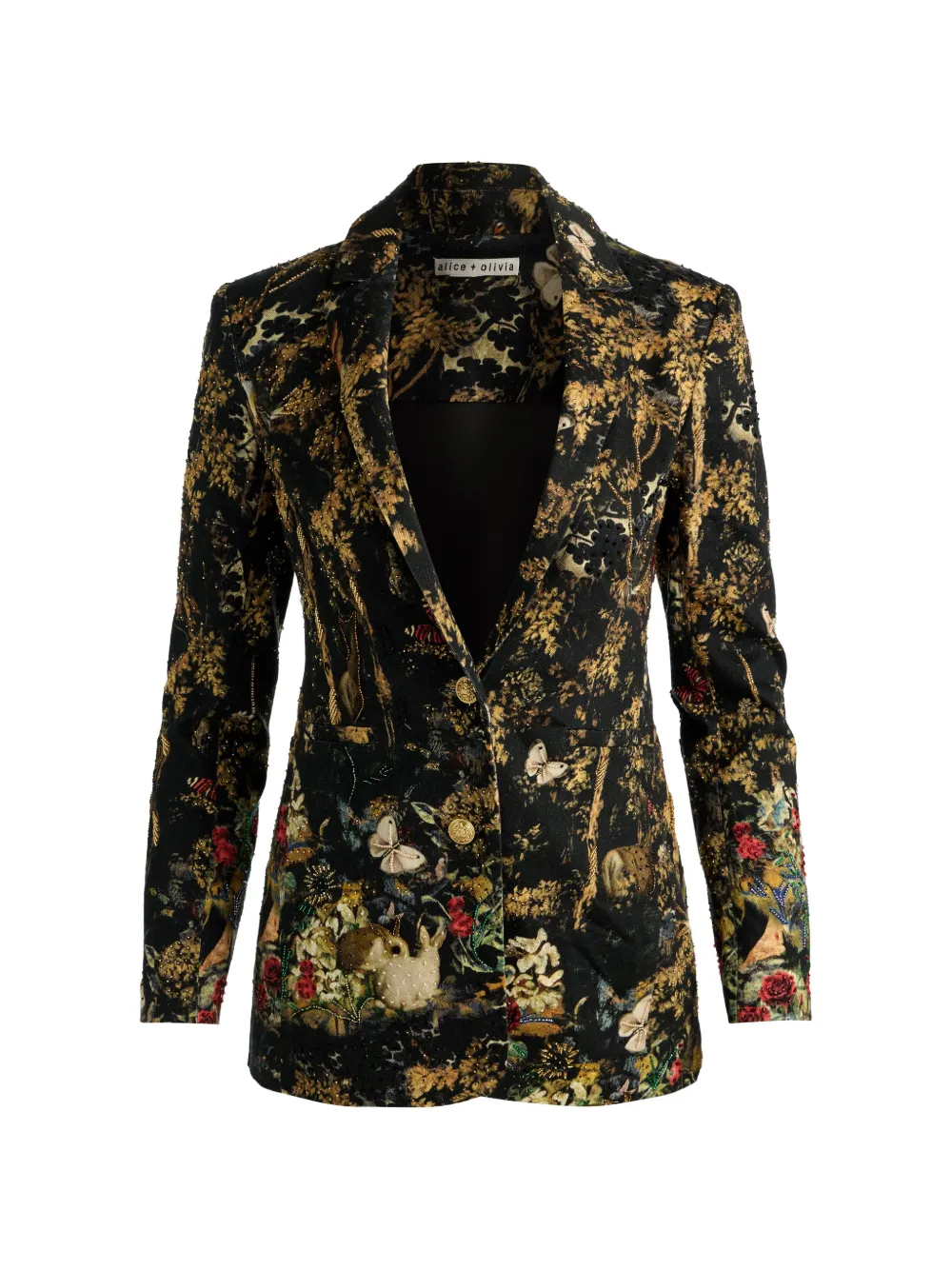 alice + olivia Blazer Breann con ricamo - Nero