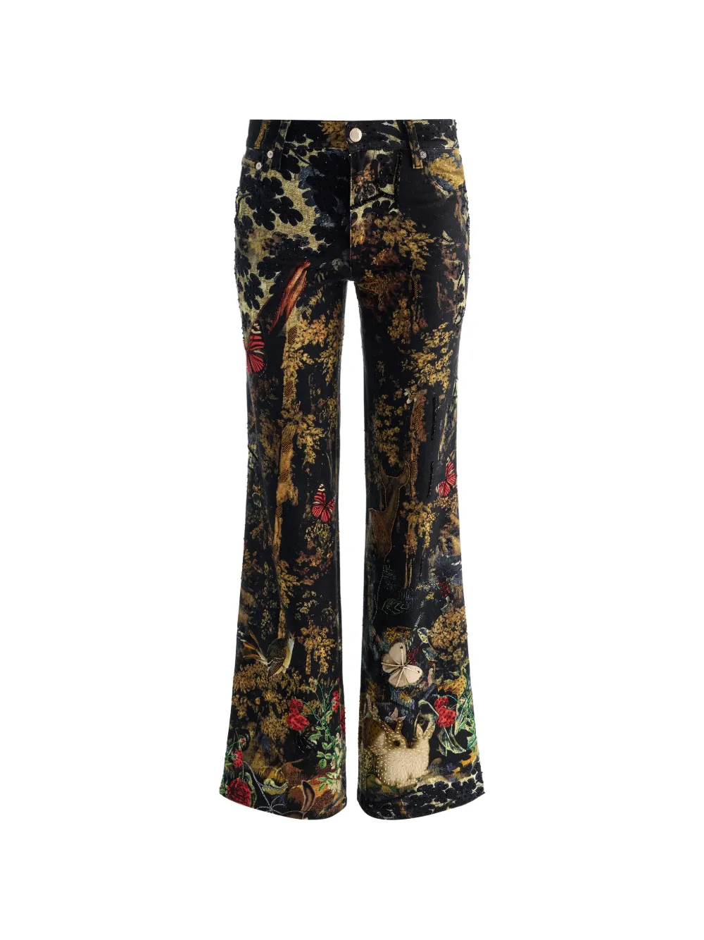 alice + olivia Roxie embroidered embellished jeans