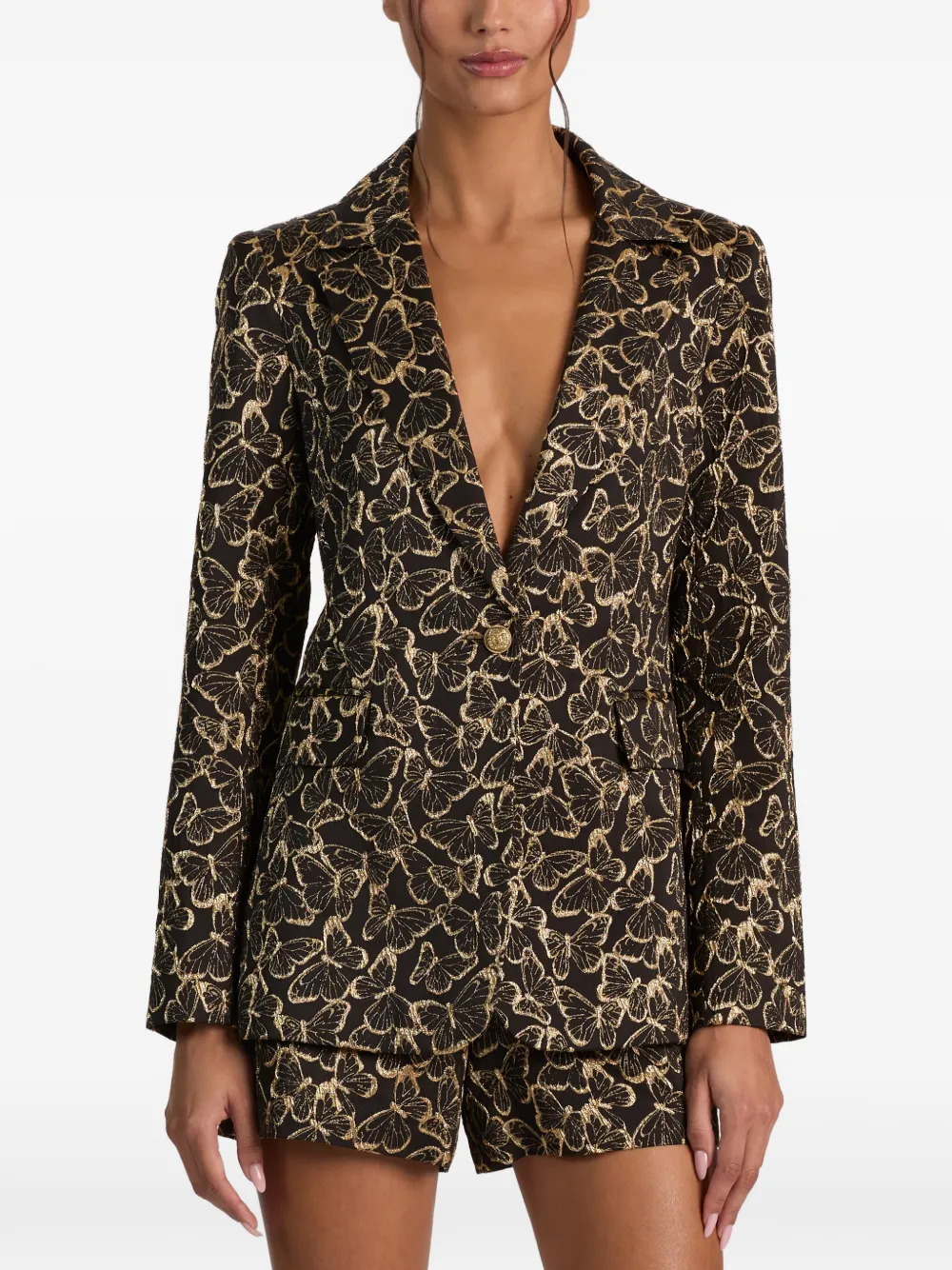 alice + olivia Macey blazer met vlinderpatroon Zwart