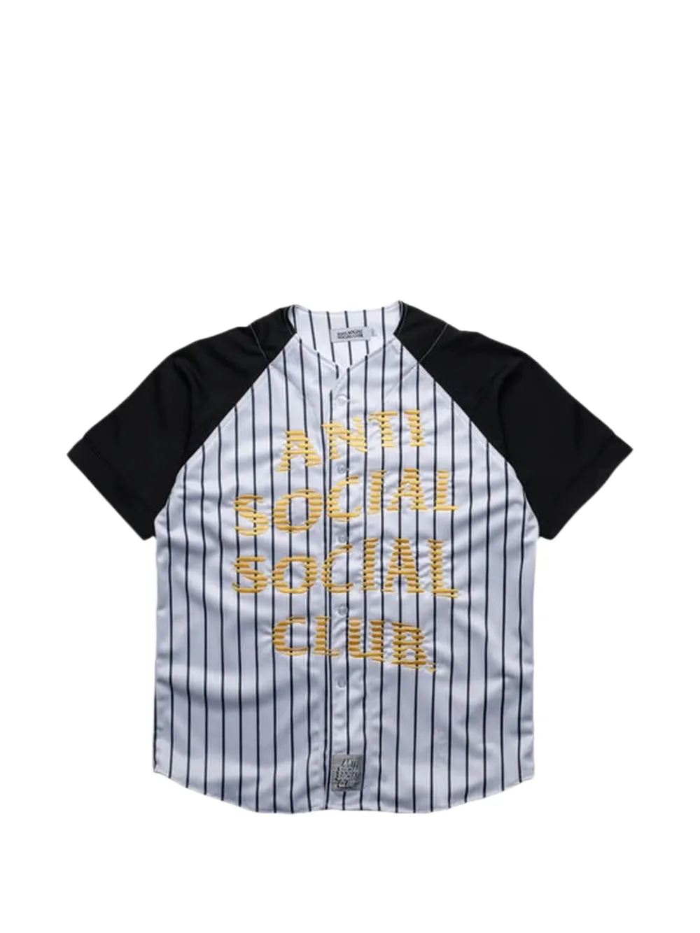 Anti Social Social Club Camicia gessata con maniche raglan - Bianco