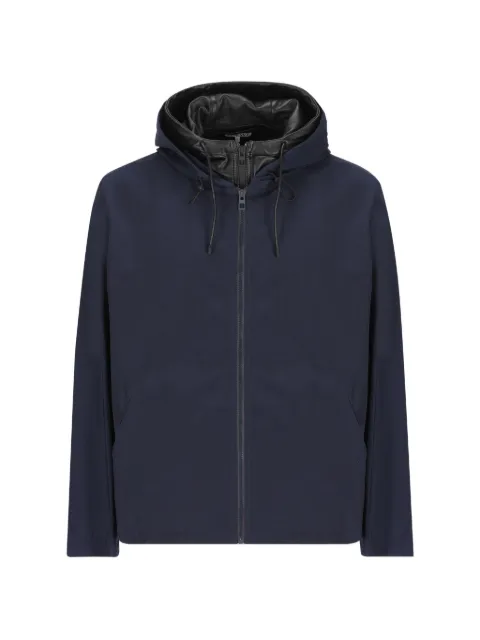 LOEWE leather-trim hooded jacket