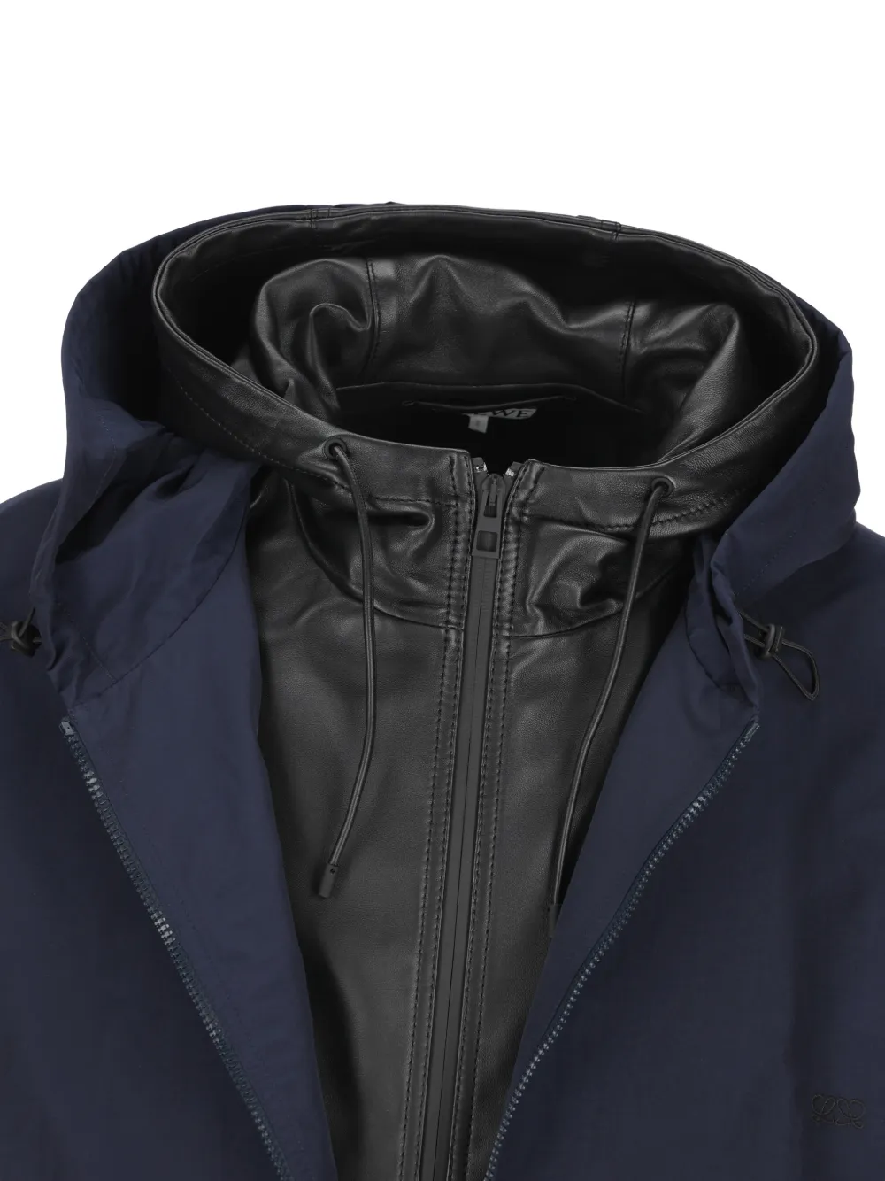 LOEWE Jack met leren afwerking en capuchon Blauw