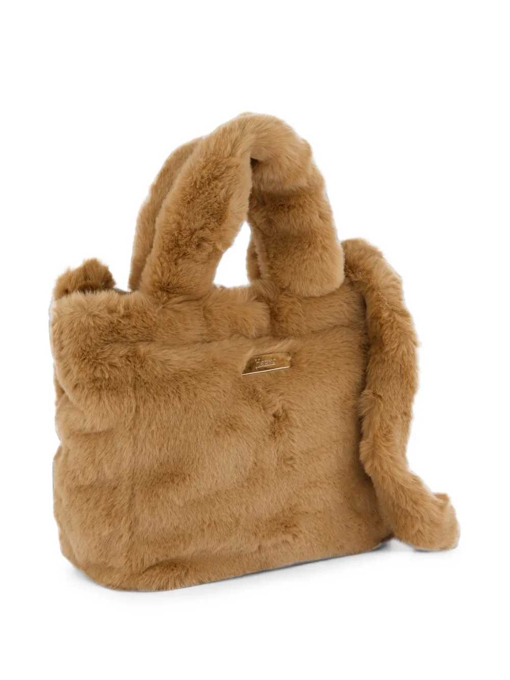 Herno Shopper van imitatiebont Beige