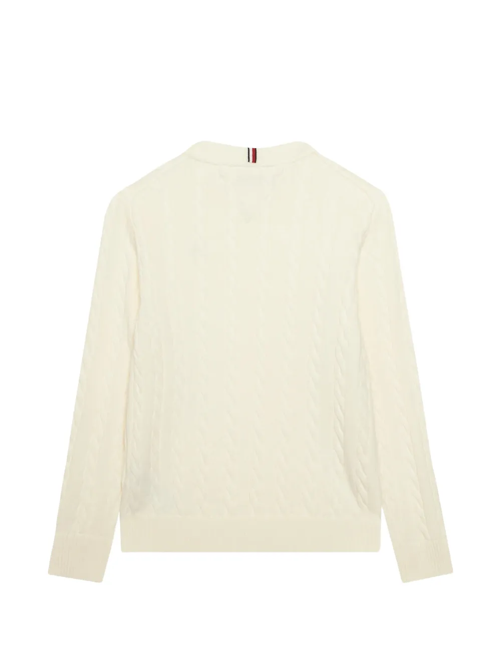 Tommy Hilfiger Junior Kabelgebreide trui met geborduurd logo Beige