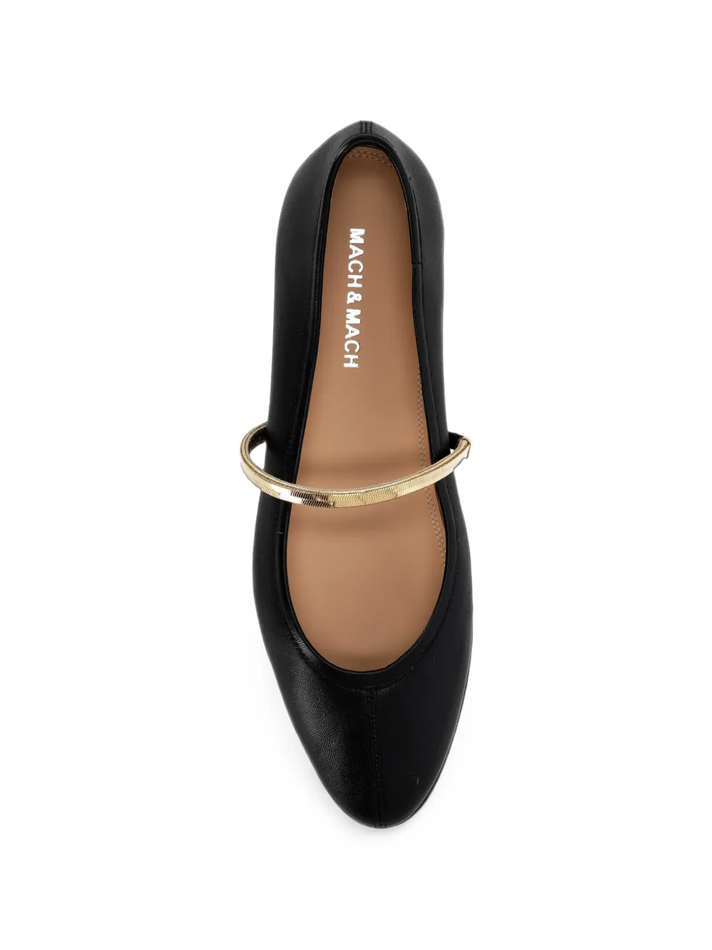 MACH & MACH strap-detail ballet flats Zwart