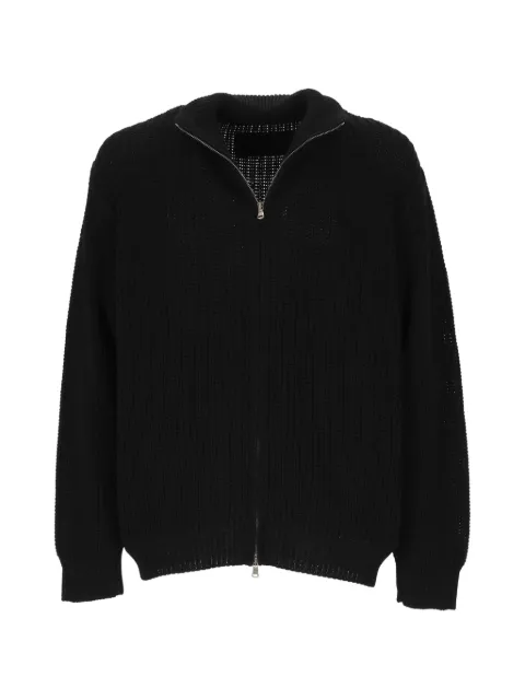 AMISH ribbed-knit zip-up sweater