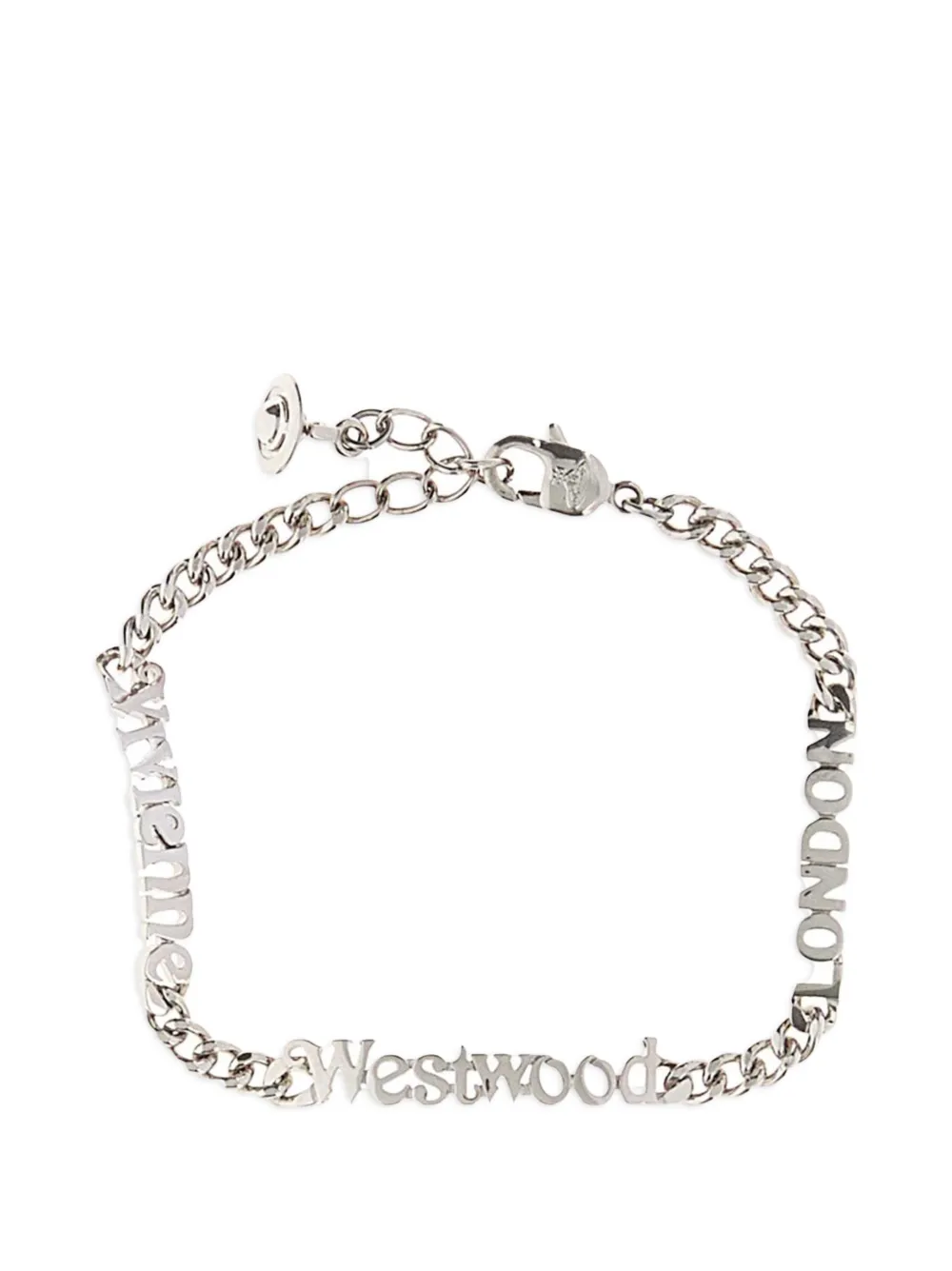 Vivienne Westwood Millicent logo-lettering bracelet - Argento