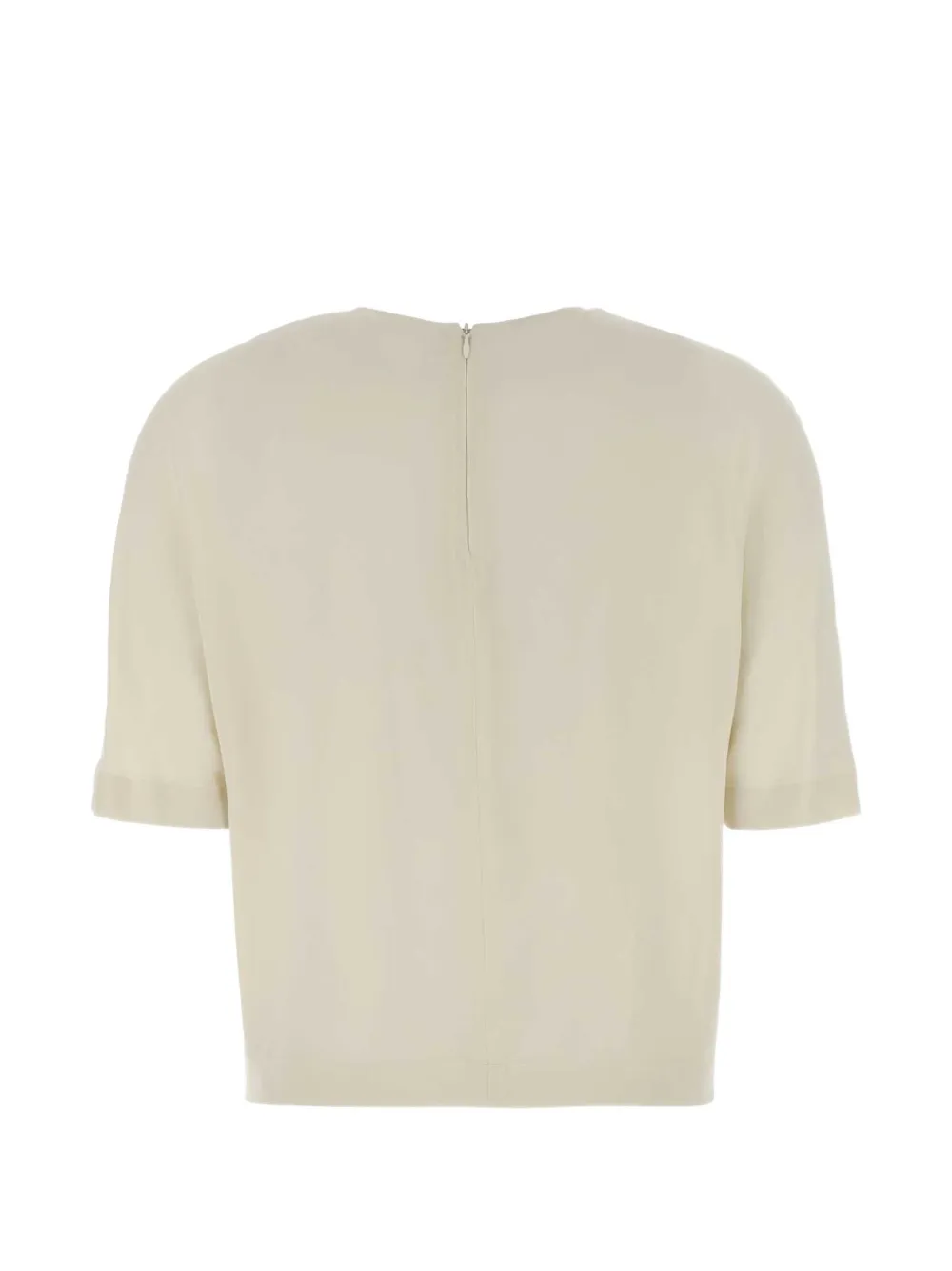 Giorgio Armani Georgette zijden blouse met korte mouwen Wit