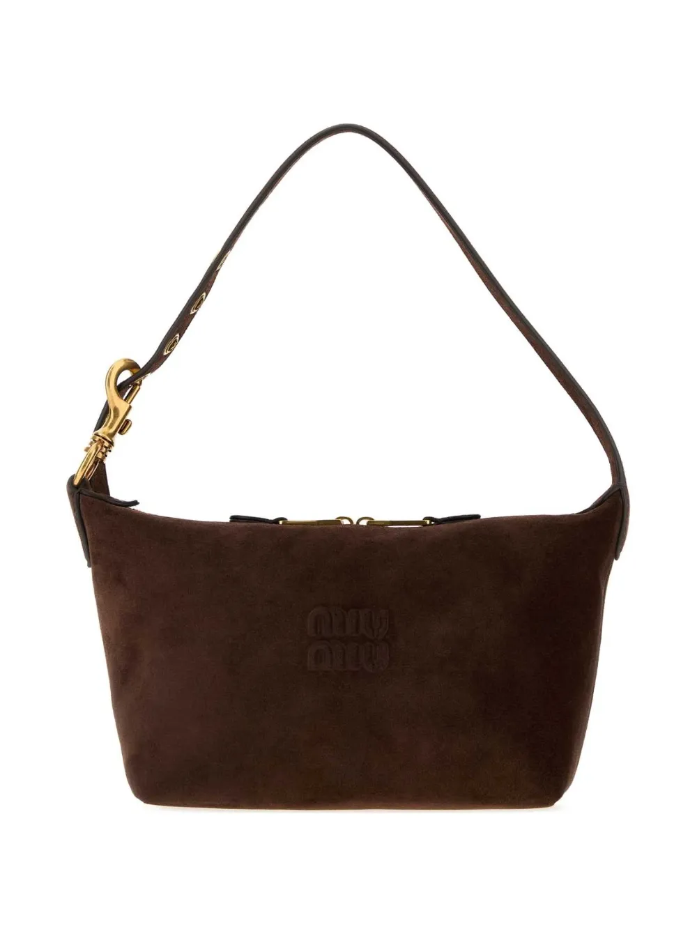 Miu Miu Spirit suede bag - Marrone