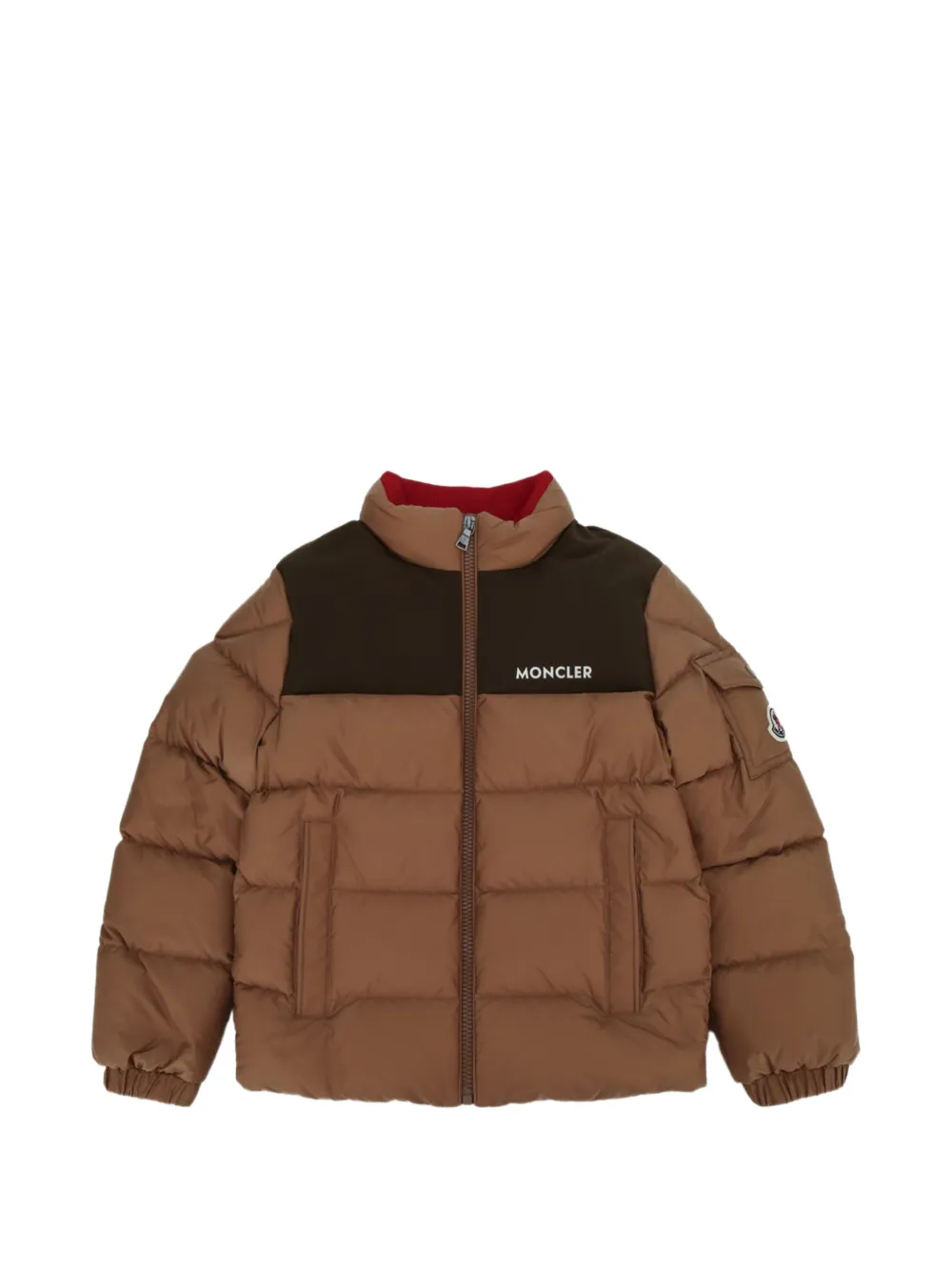 Moncler Enfant Sormor gewatteerd jack met logoprint Bruin
