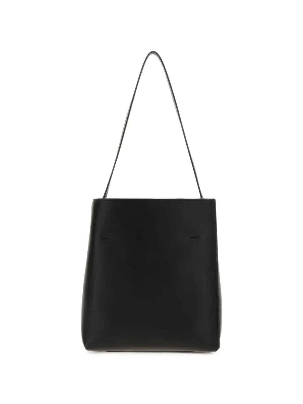 Marni Leren shopper met geborduurd logo Zwart