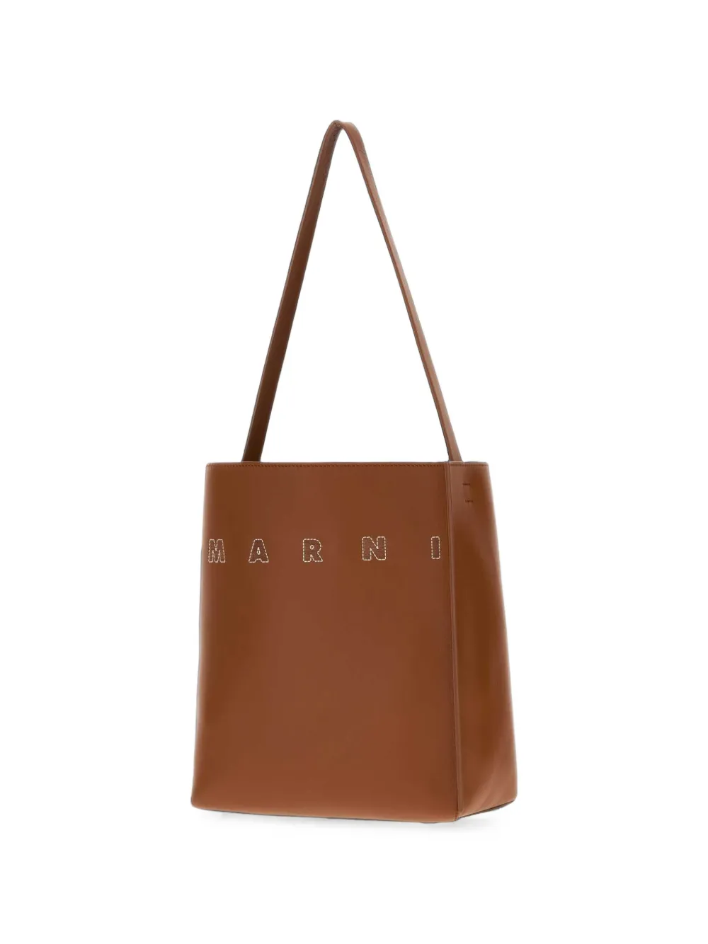 Marni Shopper met geborduurd logo Bruin