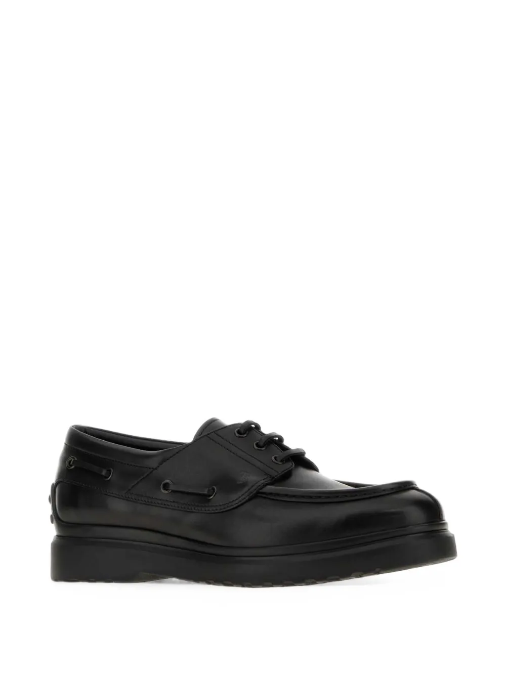 Tod's lace-up leather boat shoes Zwart