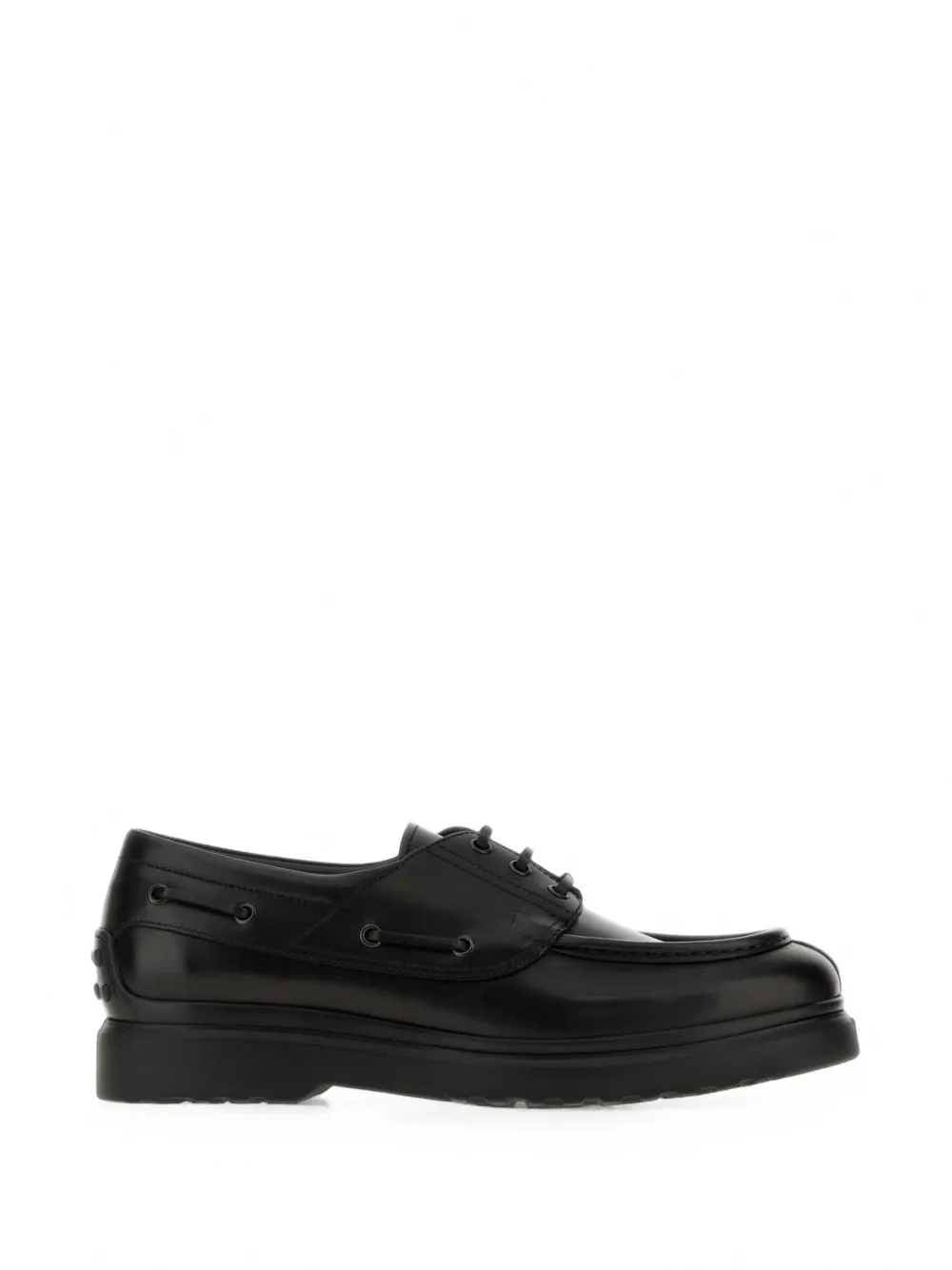 Tod's lace-up leather boat shoes - Nero