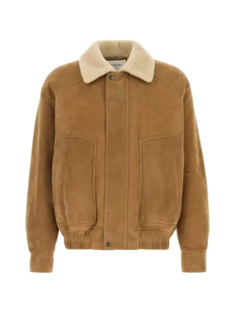 Saint Laurent shearling-collar suede jacket