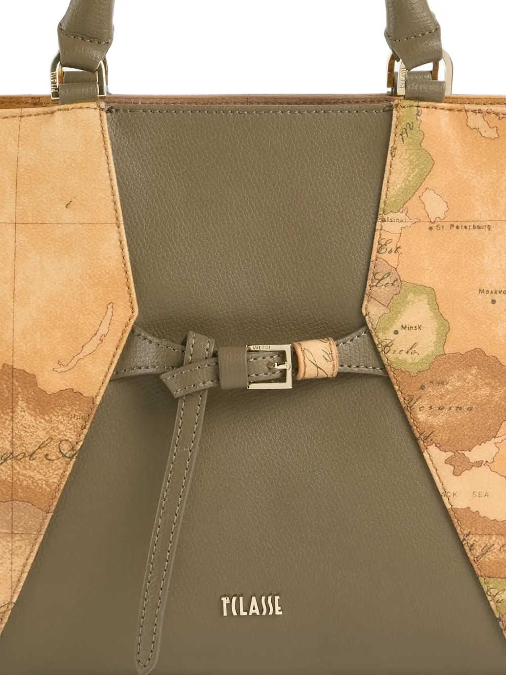 ALVIERO MARTINI 1° CLASSE Geo Saloon map-print tote bag Groen