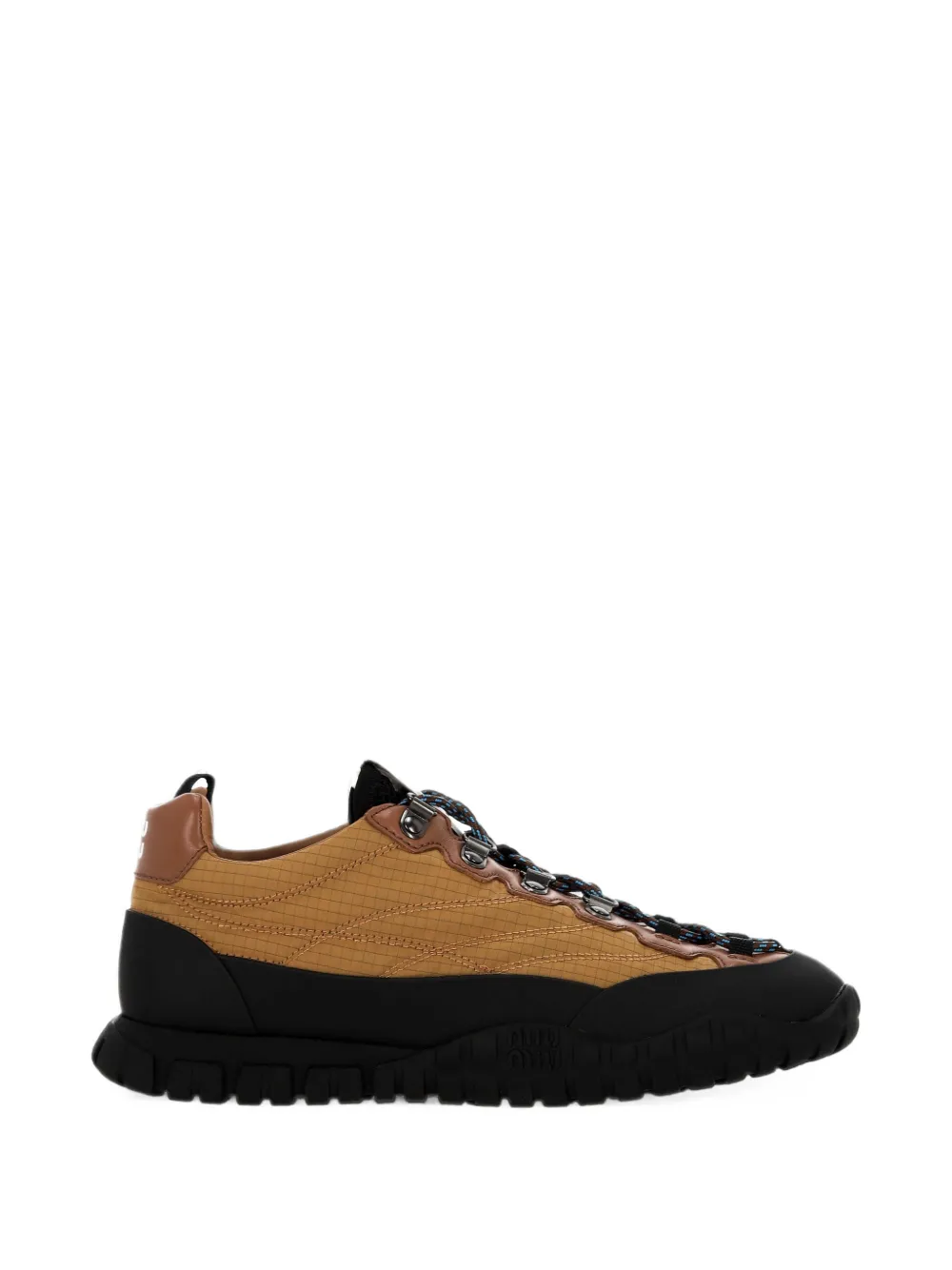 Miu Miu Tyre technical fabric and leather sneakers - Marron Miu Miu Tyre technical fabric and leather sneakers - Marron