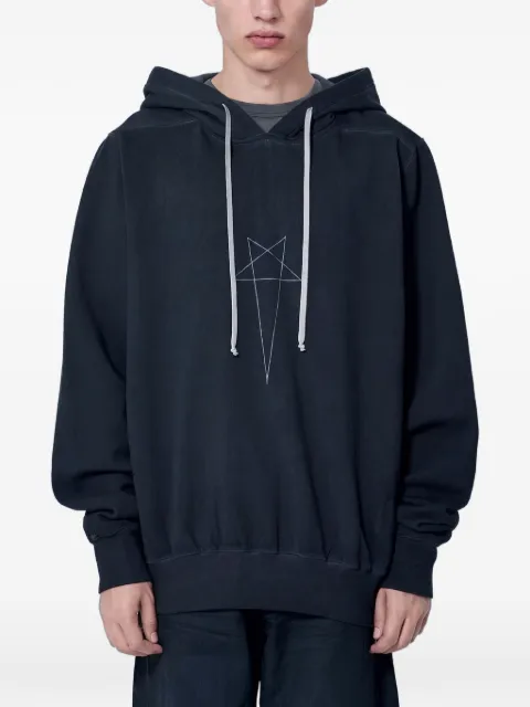 Rick Owens DRKSHDW hættetrøje med snoretræk og pentagramtryk