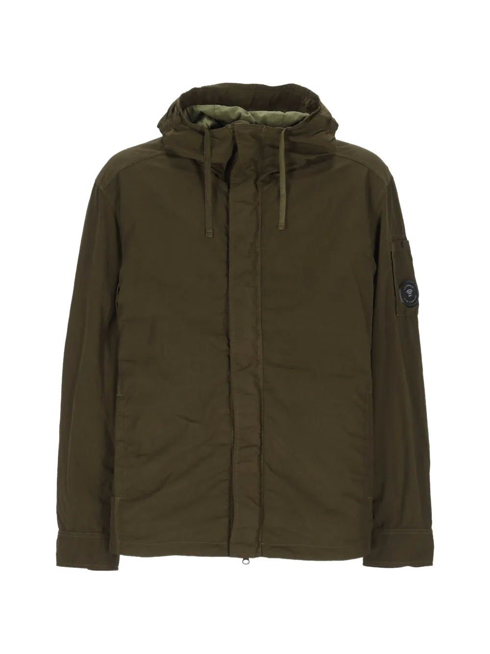 C.P. Company T-ST nylon lens hooded overshirt - Verde