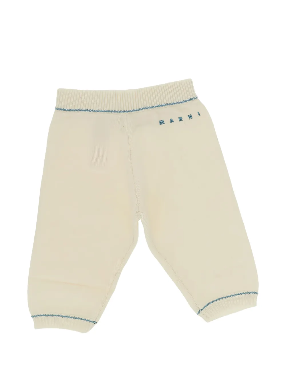 Marni Kids logo-embroidered knitted trousers - Toni neutri
