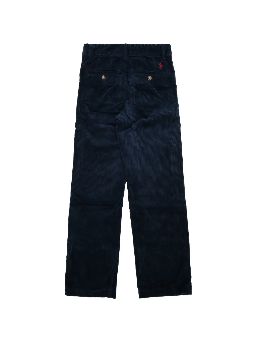 POLO RALPH LAUREN KIDS corduroy embroidered-logo trousers Blauw