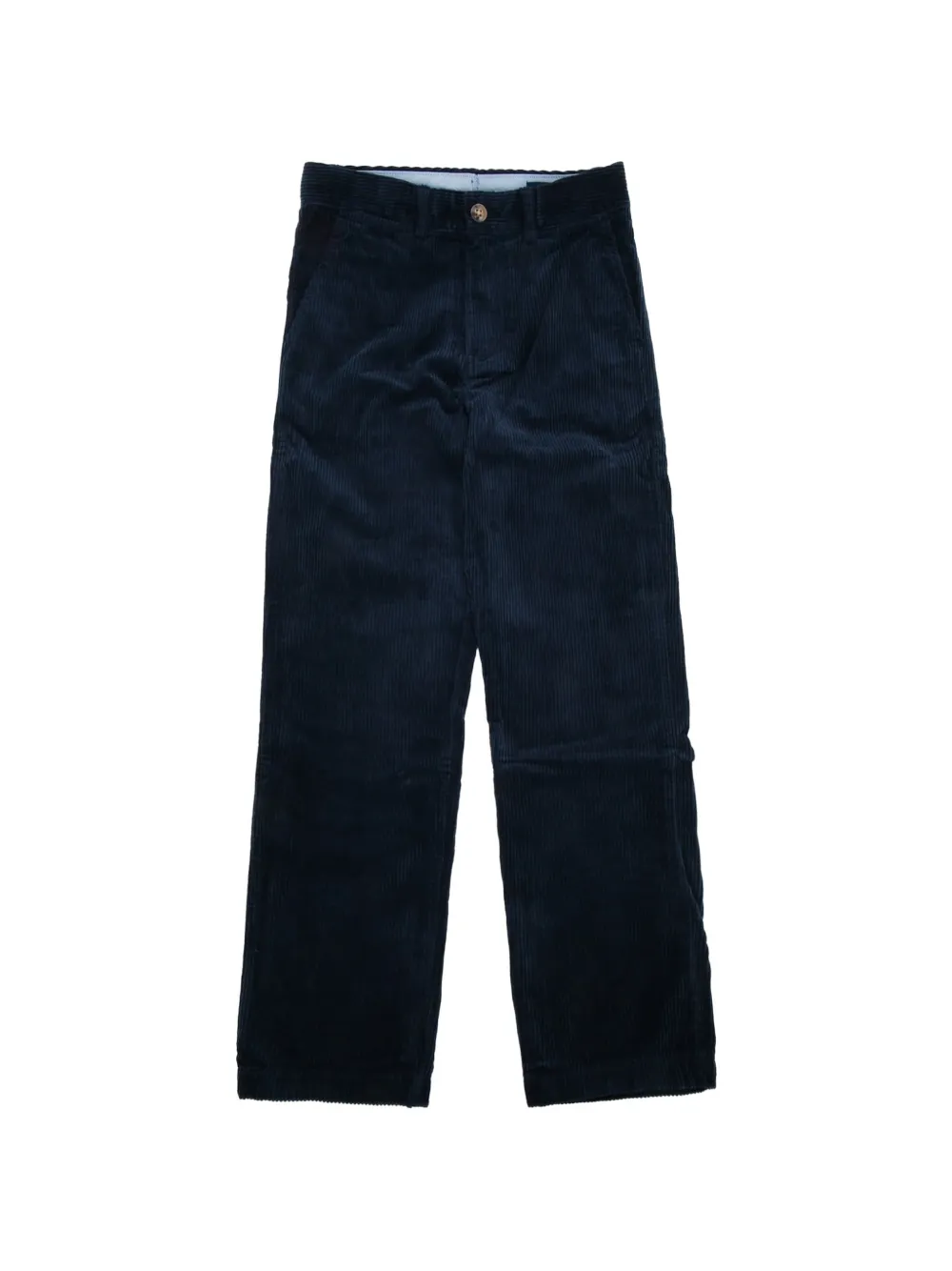 POLO RALPH LAUREN KIDS corduroy embroidered-logo trousers Blauw