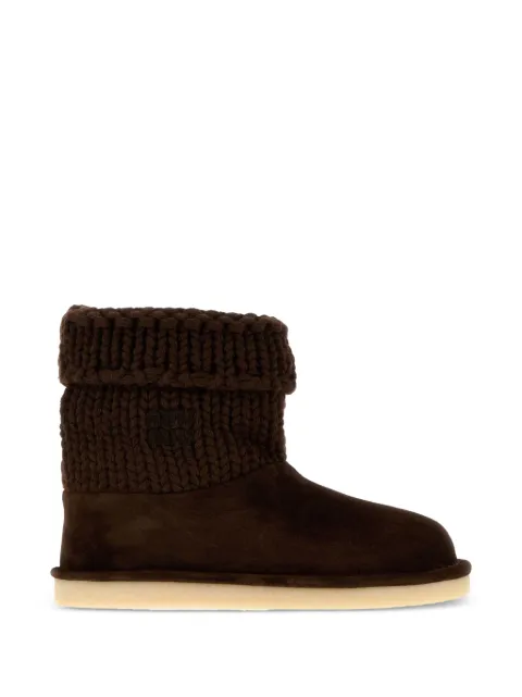 Miu Miu suede and knit booties
