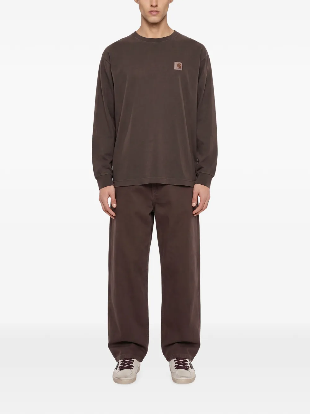 Carhartt WIP logo-patch long-sleeved t-shirt Bruin