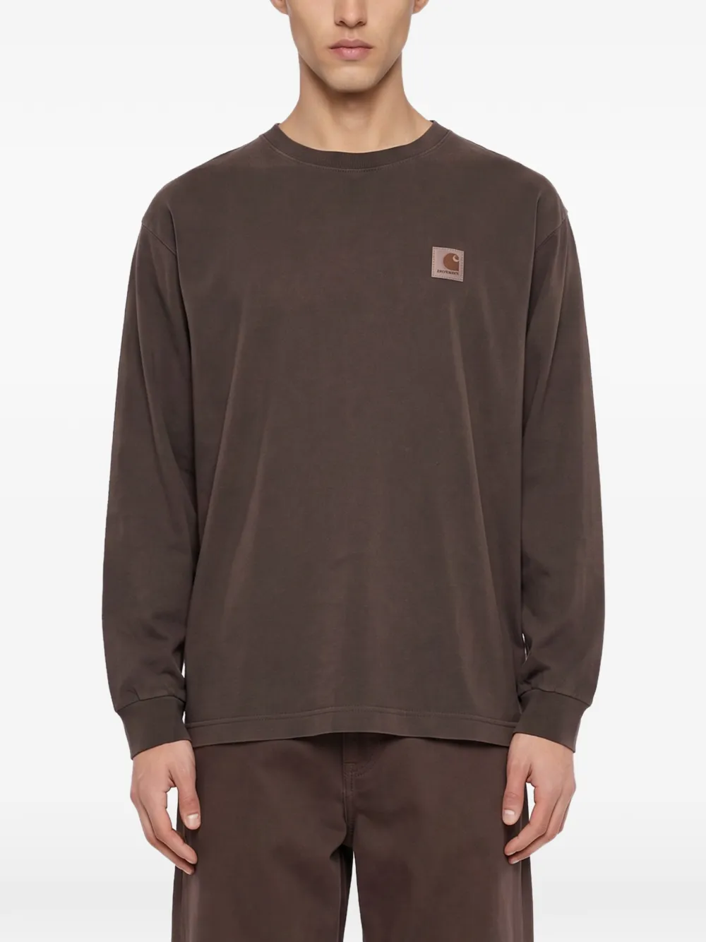Carhartt WIP logo-patch long-sleeved t-shirt Bruin