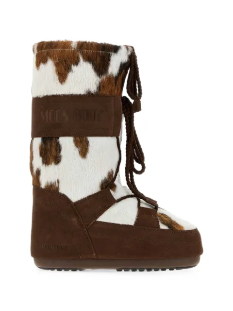 Moon Boot Icon cow-print snow boots