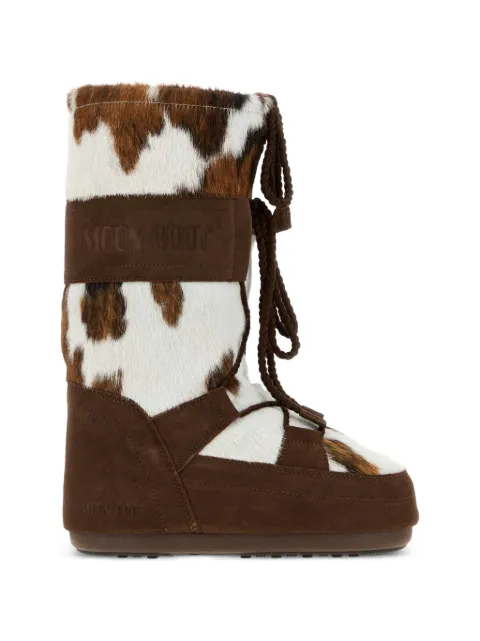 Moon Boot Icon cow-print snow boots