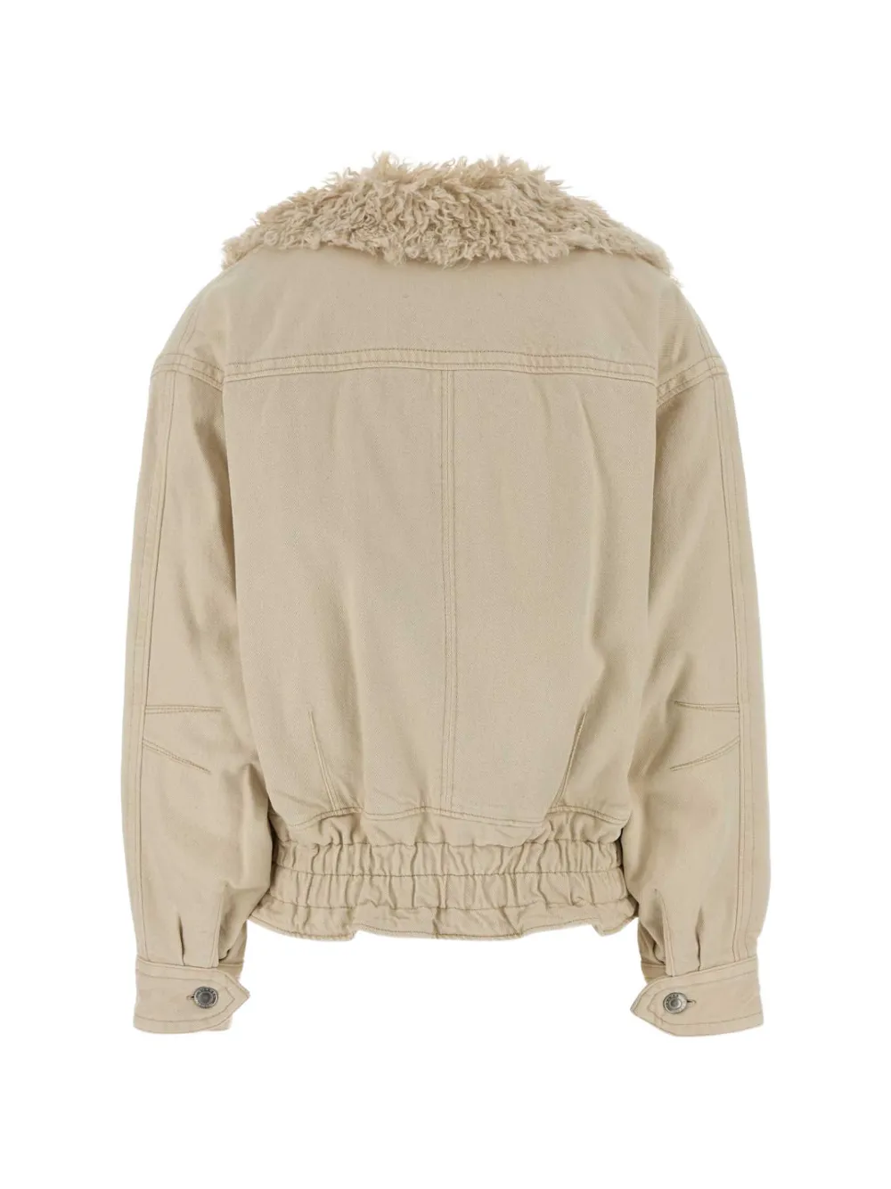 ISABEL MARANT Valineo denim jack met lammy kraag Beige