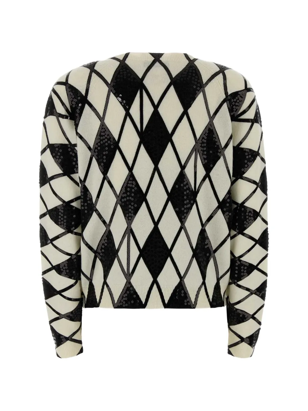 Blumarine Gebreide trui met argyle-patroon en pailletten Wit