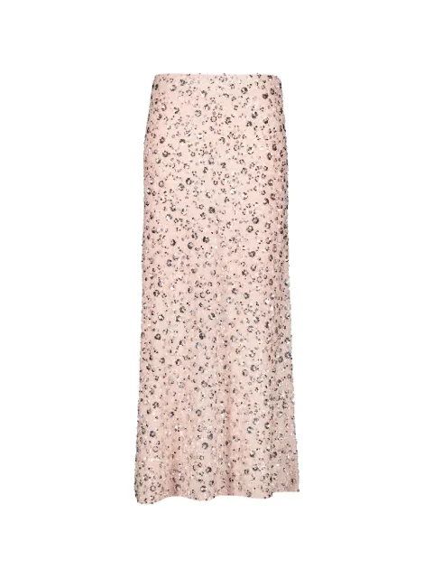 Rabanne flower-embroidered sequinned midi skirt