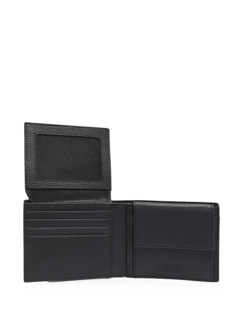 Lancel Leon grained leather wallet Zwart