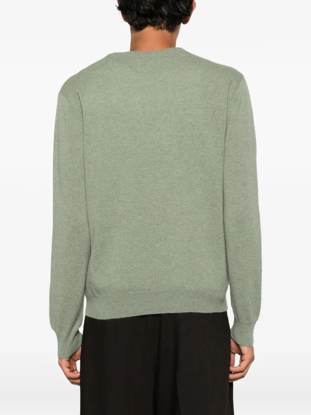 extreme cashmere Bis crew-neck ribbed-trim sweater Groen