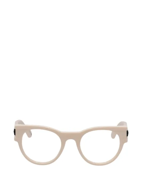 Off-White logo-plaque round-frame glasses