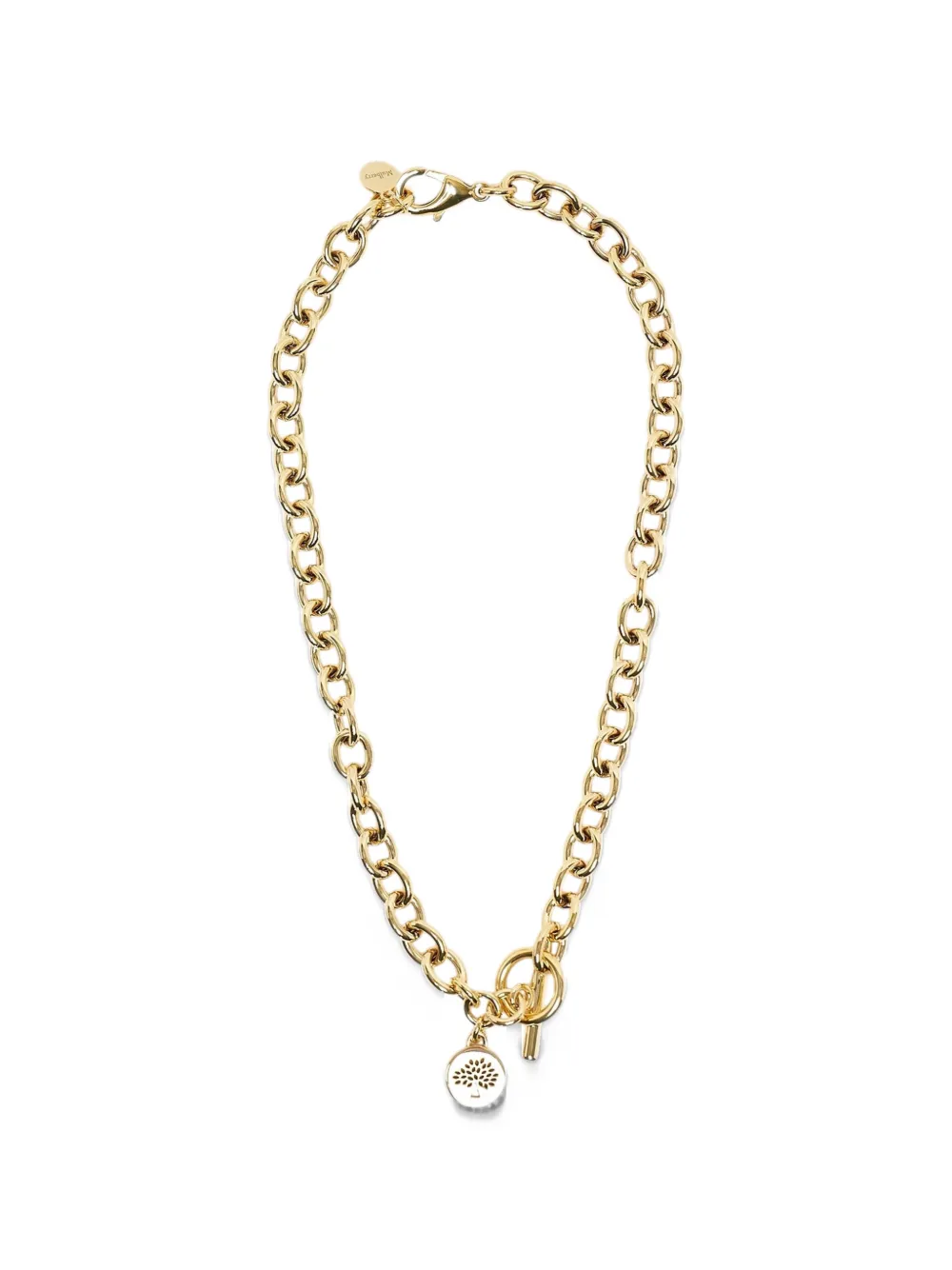 Mulberry Lily logo-pendant cable-link necklace - Oro