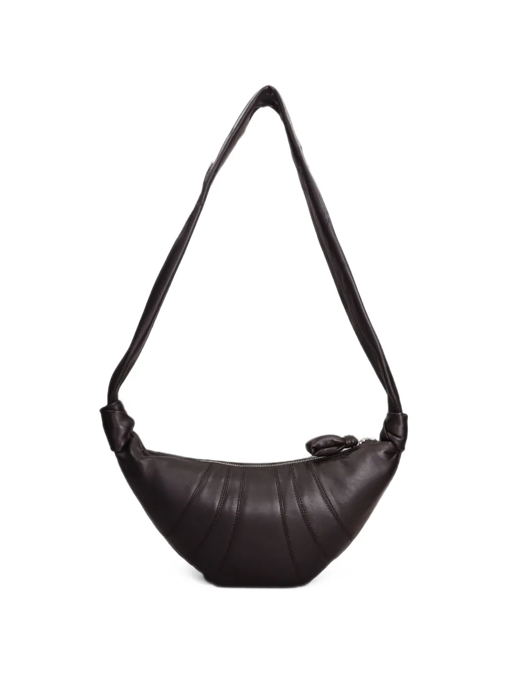LEMAIRE small Croissant bag in leather - Marrone