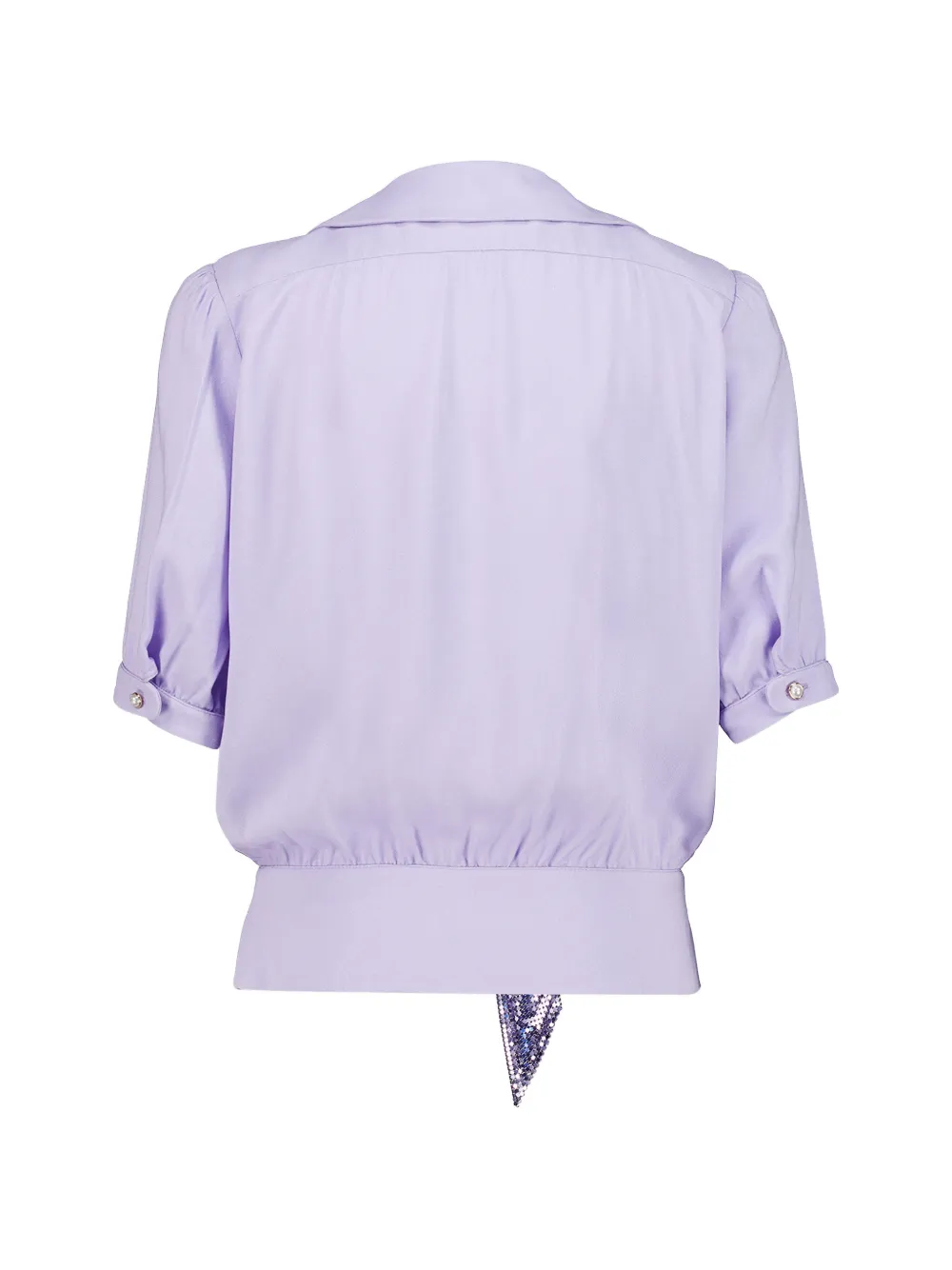 Rabanne Blouse met mesh strik en knopen Paars