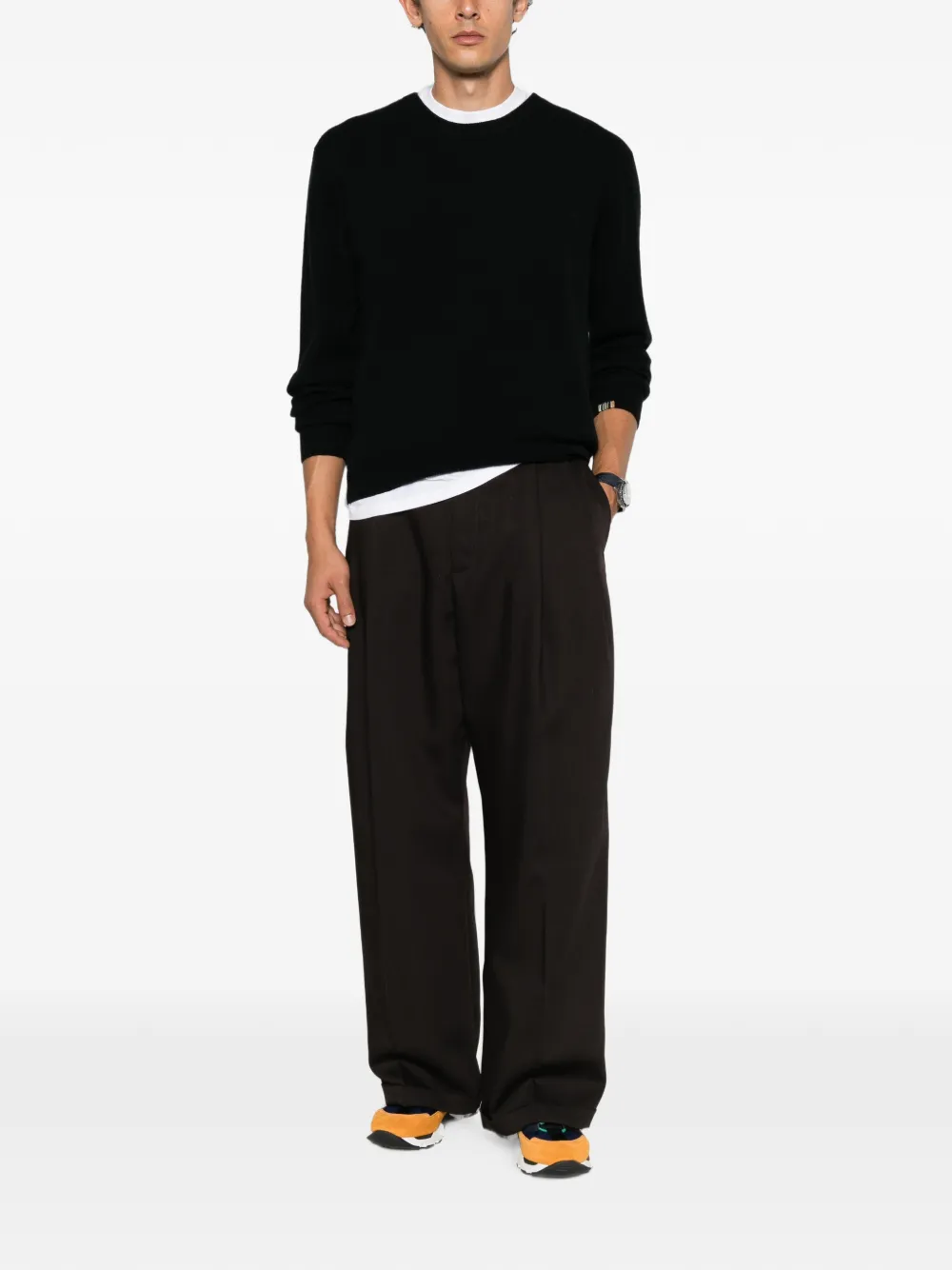 extreme cashmere Bis crew-neck cashmere sweater Zwart