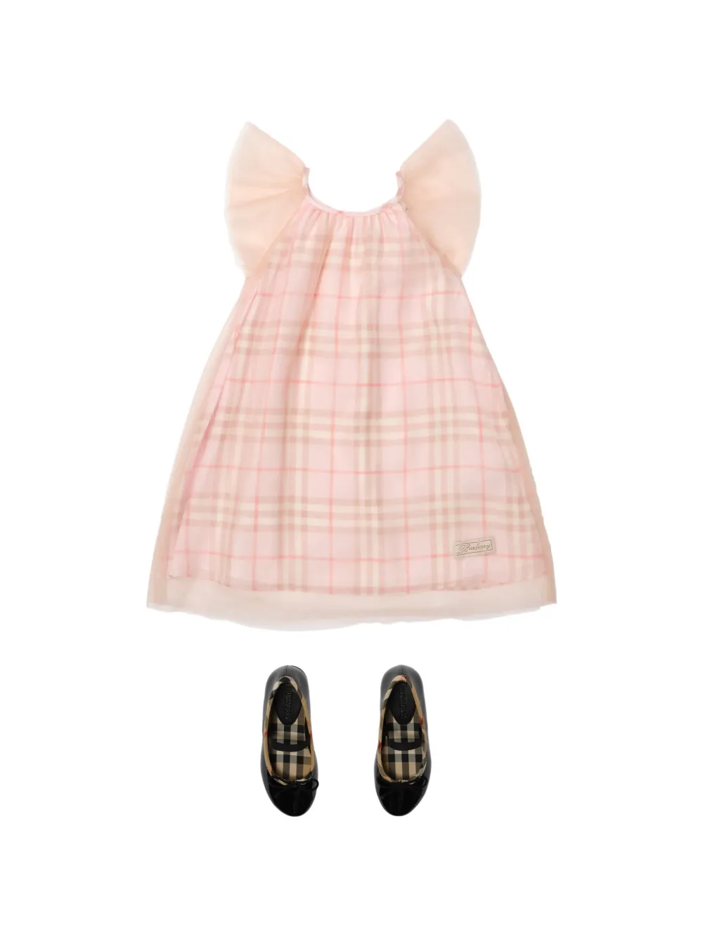 Burberry Kids Geruite jurk Roze