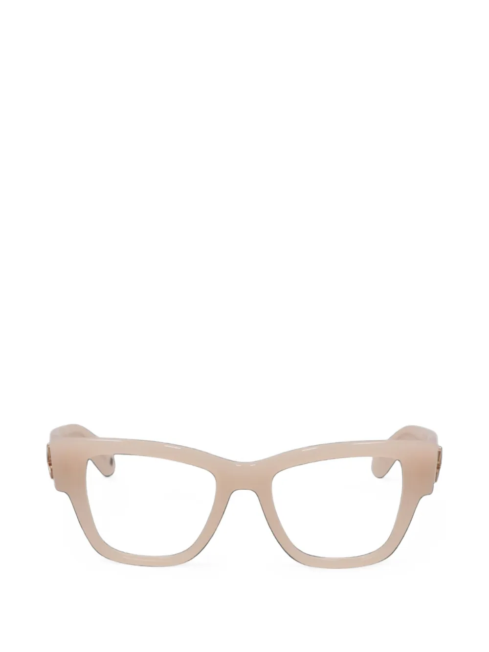 Off-White logo-plaque cat-eye glasses - Toni neutri
