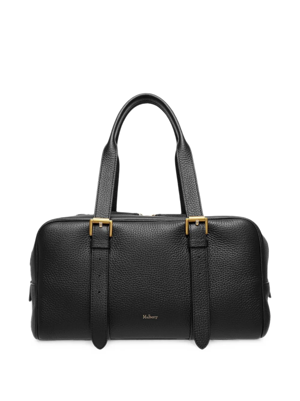 Mulberry Boston buckle-detail grained leather tote bag Zwart