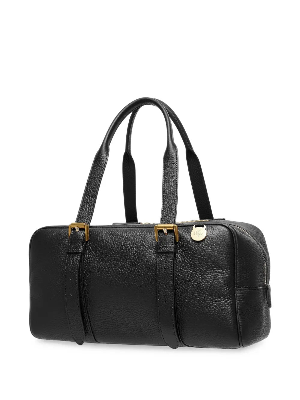 Mulberry Boston buckle-detail grained leather tote bag Zwart