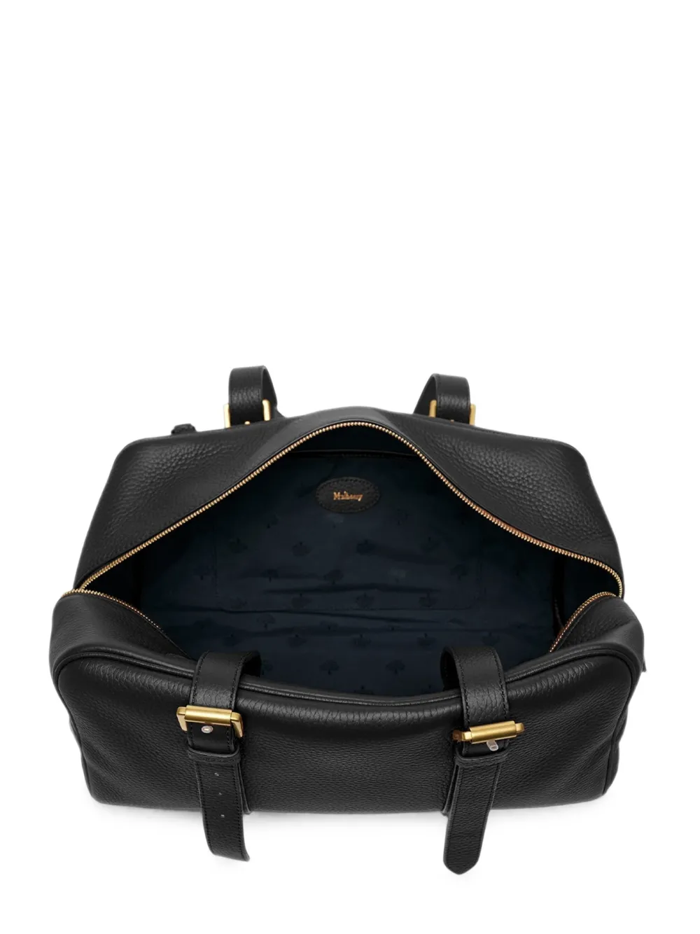 Mulberry Boston buckle-detail grained leather tote bag Zwart